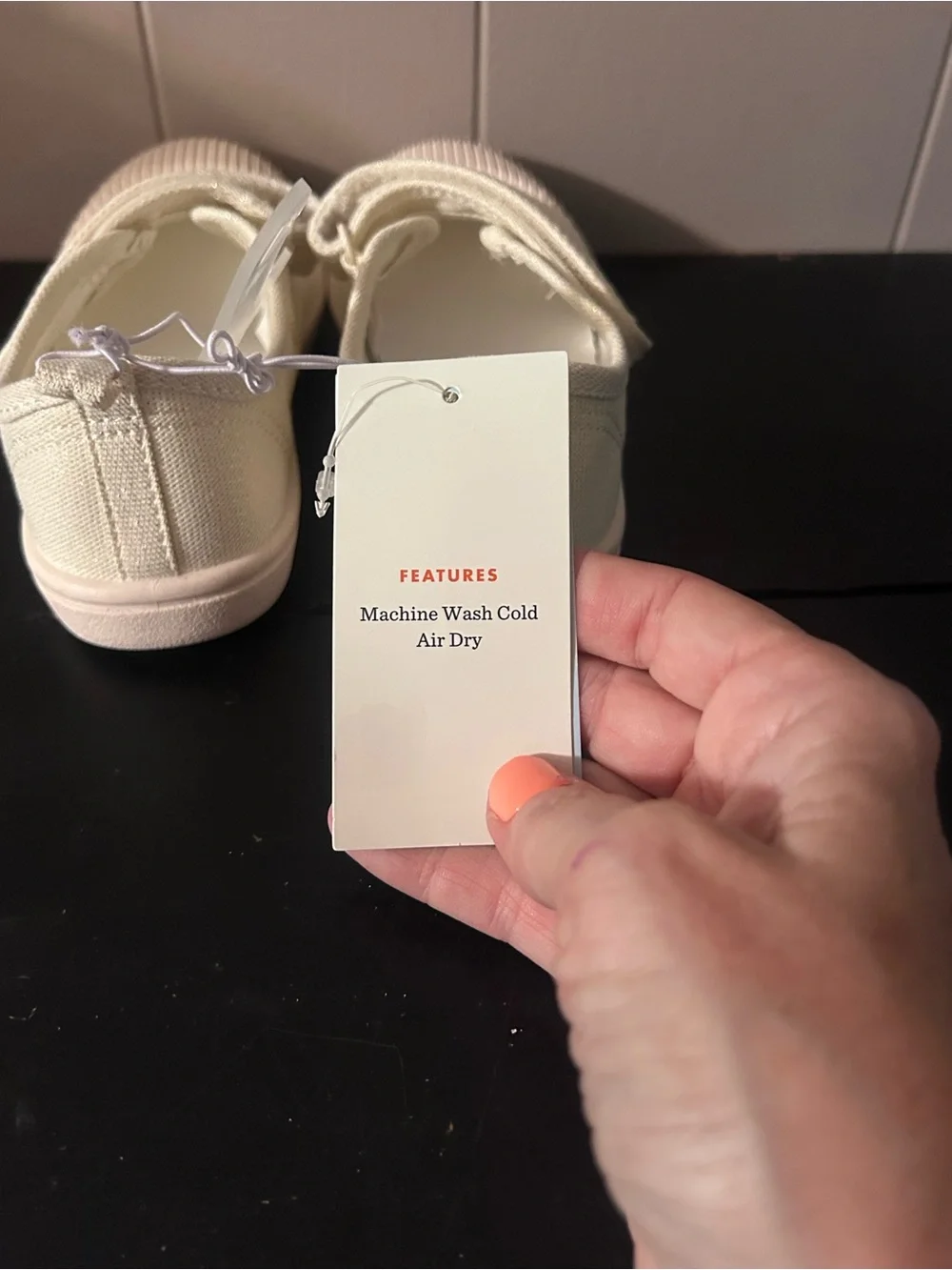 Cat & Jack Girls Mary Jane Shoes Size 12 Ivory Canvas Hook Loop NWT Toddler
